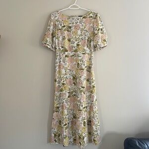 Who what wear floral linen dress long large